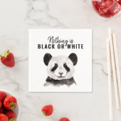 Moderne Panda schwarz und weiß mit Zitat Serviette (Beispiel)