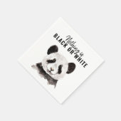 Moderne Panda schwarz und weiß mit Zitat Serviette (Ecke)