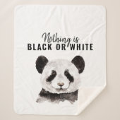 Moderne Panda schwarz und weiß mit Zitat Sherpadecke (Vorderseite)