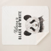 Moderne Panda schwarz und weiß mit Zitat Sherpadecke (Vorderseite (Horizontal))