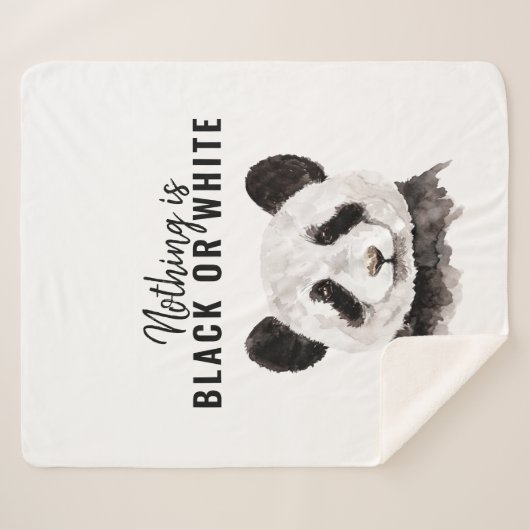 Moderne Panda schwarz und weiß mit Zitat Sherpadecke (Vorderseite (Horizontal))