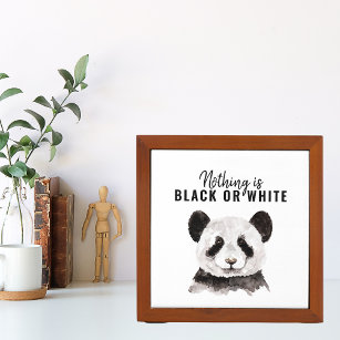 Moderne Panda schwarz und weiß mit Zitat Stifthalter