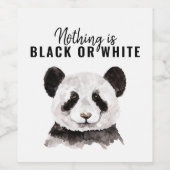 Moderne Panda schwarz und weiß mit Zitat Weinetikett (Einzelnes Label)