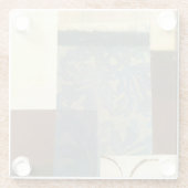 Moderne Panel-Malerei Glasuntersetzer (Rückseite)