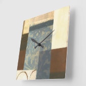 Moderne Panel-Malerei Quadratische Wanduhr (Winkel)