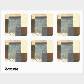 Moderne Panel-Malerei Quadratischer Aufkleber (Blatt)