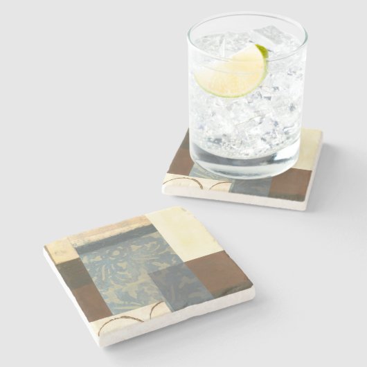 Moderne Panel-Malerei Steinuntersetzer (Seitenansicht)