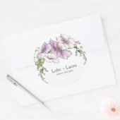 Moderne Pansy Wedding Runder Aufkleber (Umschlag)
