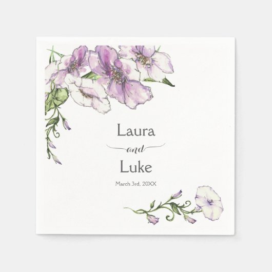 Moderne Pansy Wedding Serviette (Vorderseite)