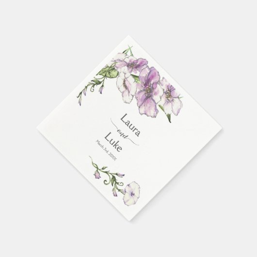 Moderne Pansy Wedding Serviette (Ecke)