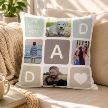 Moderne Papa-Fotocollage Vatertag Hübsche Familie