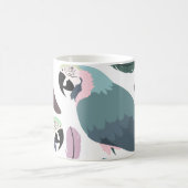 Moderne Papageien Tropisches Muster  Kaffeetasse (Mittel)