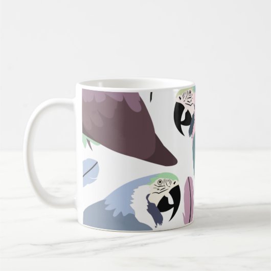 Moderne Papageien Tropisches Muster  Kaffeetasse (Links)