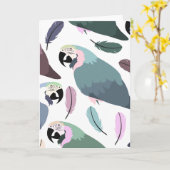 Moderne Papageien Tropisches Muster  Karte (Gelbe Blume)