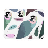 Moderne Papageien Tropisches Muster  Magnet (Horizontal)