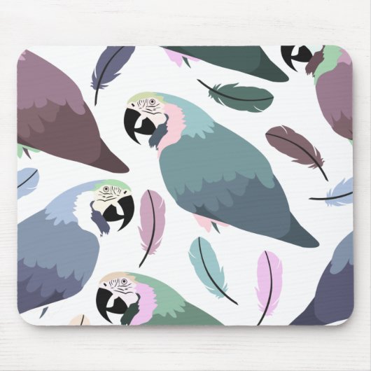 Moderne Papageien Tropisches Muster Mousepad (Vorne)