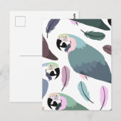 Moderne Papageien Tropisches Muster Postkarte (Vorne/Hinten)
