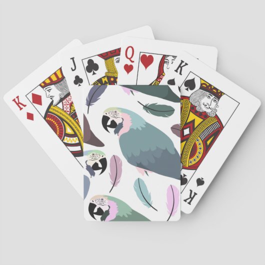 Moderne Papageien Tropisches Muster Spielkarten (Rückseite)