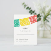 Moderne Papel Picado Replik Card | HochzeitsrSVP RSVP Karte (Stehend Vorderseite)