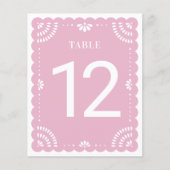 Moderne Papel Picado Wedding Tischnummer, Lavender (Vorderseite)