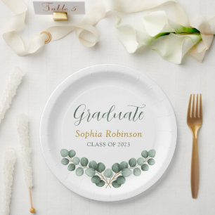 Moderne Papierplatte der Eukalyptus Graduation Par Pappteller