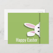 Moderne Papierschneide Osterhase, grün Postkarte (Vorne/Hinten)