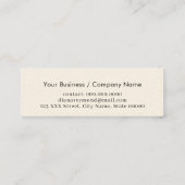 Moderne Parallel-Imitate Goldstreifen Creme Weiß Mini Visitenkarte (Rückseite)