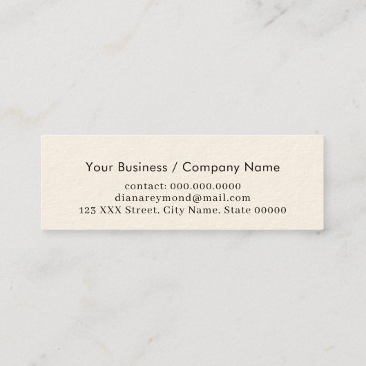 Moderne Parallel-Imitate Goldstreifen Creme Weiß Mini Visitenkarte (Rückseite)