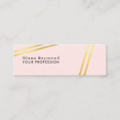 Moderne parallele Imitate Gold Streifen Frische Ro Mini Visitenkarte (Vorderseite)
