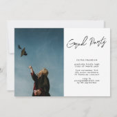 Moderne Partei für das Foto von Textnachrichten an Einladung (Rückseite)