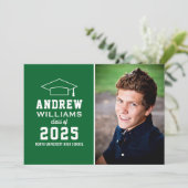 Moderne Partei für das grüne Foto Einladung (Stehend Vorderseite)