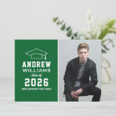 Moderne Partei für das grüne Foto Einladung (Stehend Vorderseite)