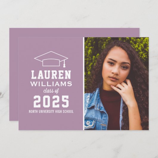 Moderne Partei für den Lila Foto Einladung (Vorne/Hinten)