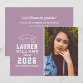 Moderne Partei für den Lila Foto Einladung (Vorne/Hinten)