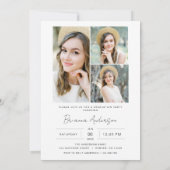 Moderne Partei für den Minimalistischen Foto Einladung (Rückseite)