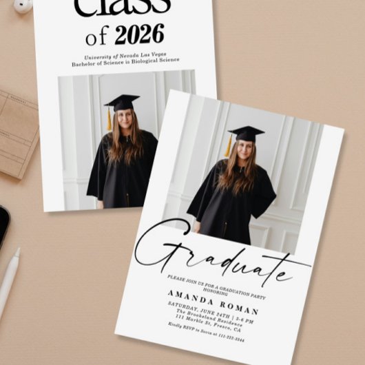 Moderne Partei für den Minimalistischen Foto Einladung