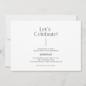 Moderne Partei für den Minimalistischen Foto Einladung (Rückseite)