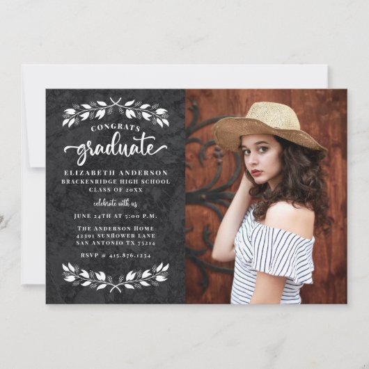 Moderne Partei für den Schwarz-weißen Foto Ankündigung (Vorderseite)