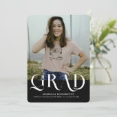 Moderne Partei für den Schwarz-weißen Foto Einladung (Stehend Vorderseite)