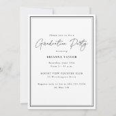 Moderne Partei für den Schwarz-weißen Foto Einladung (Rückseite)