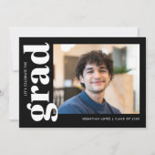 Moderne Partei für den Schwarz-weißen Foto Einladung (Vorderseite)