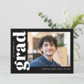 Moderne Partei für den Schwarz-weißen Foto Einladung (Stehend Vorderseite)