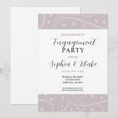 Moderne Partei für Lila und weiße Blumenarbeit Einladung (Vorne/Hinten)