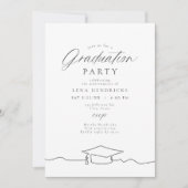Moderne Partei für Minimalistische Line Art Gradua Einladung (Vorderseite)