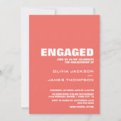 Moderne Partei für Minimalistisches Korallenengage Einladung (Vorderseite)