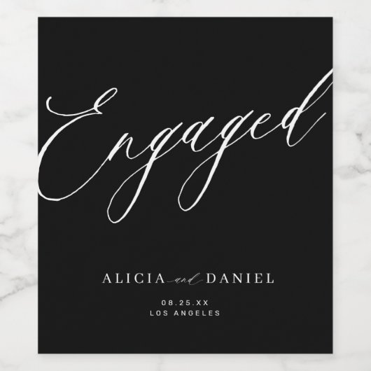 Moderne Partei für minimalistisches Skript Weinetikett (Einzelnes Label)