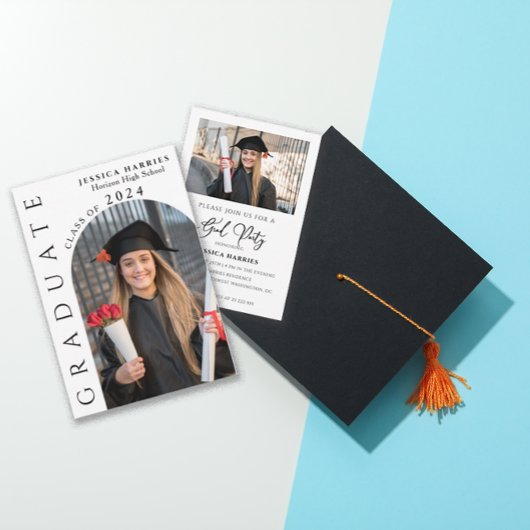 Moderne Partei mit zwei Fotos Einladung