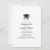 Moderne Partei mit zwei Fotos Einladung (Rückseite)