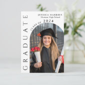 Moderne Partei mit zwei Fotos Einladung (Stehend Vorderseite)