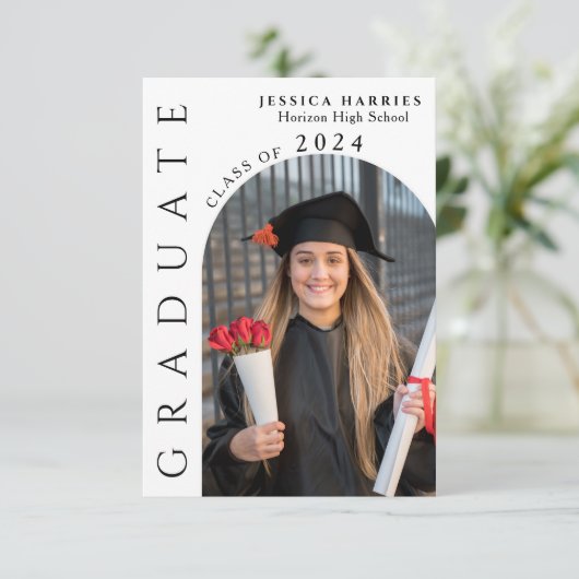 Moderne Partei mit zwei Fotos Einladung (Stehend Vorderseite)